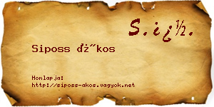 Siposs Ákos névjegykártya
